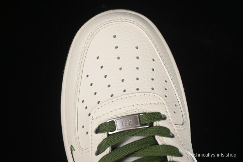 Nike Air Force 1 '07 Low Supreme Collaboration Military Green Multi Swoosh Casual Sneakers - XX3168-148
