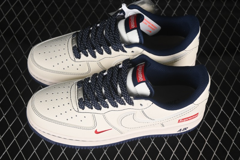 Nike Air Force 1 '07 Low Supreme Collaboration Casual Sneakers with Full-Length Air Cushion - HH7518-074