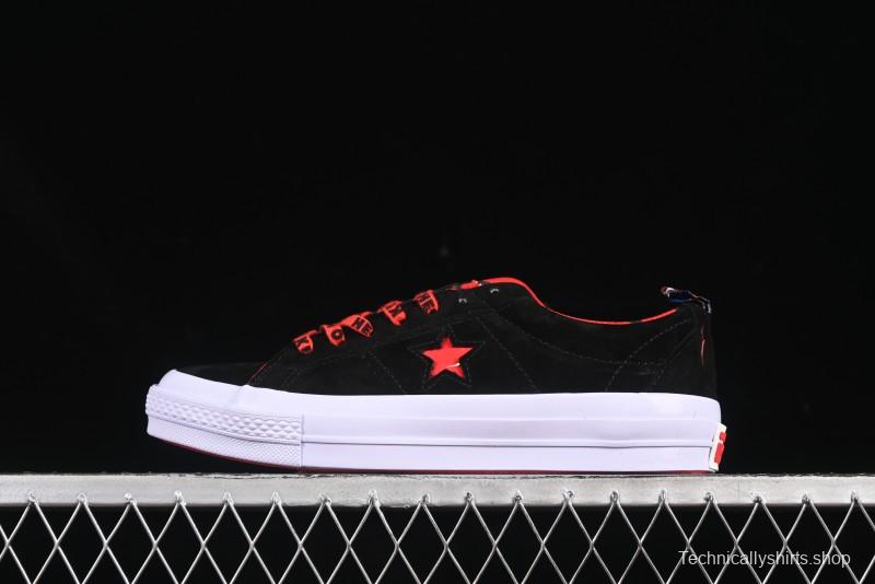 Converse One Star Low Top Casual Sneakers with Hello Kitty Collaboration - Pink Star and Embroidered Bow Design - 163904C