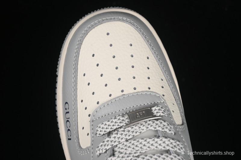Nike Air Force 1 '07 Low Gucci Collaboration Grey Blue Swoosh Casual Sneakers - XS1958-543