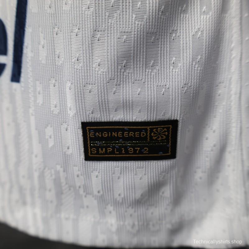 Player Version 25/26 Club America Away White with Navy and Gold Eagle Crest Jersey