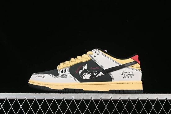 Nike SB Dunk Low Stussy Collaboration Black Red Anniversary Custom Low-Top Casual Skate Shoes - ST6636-002