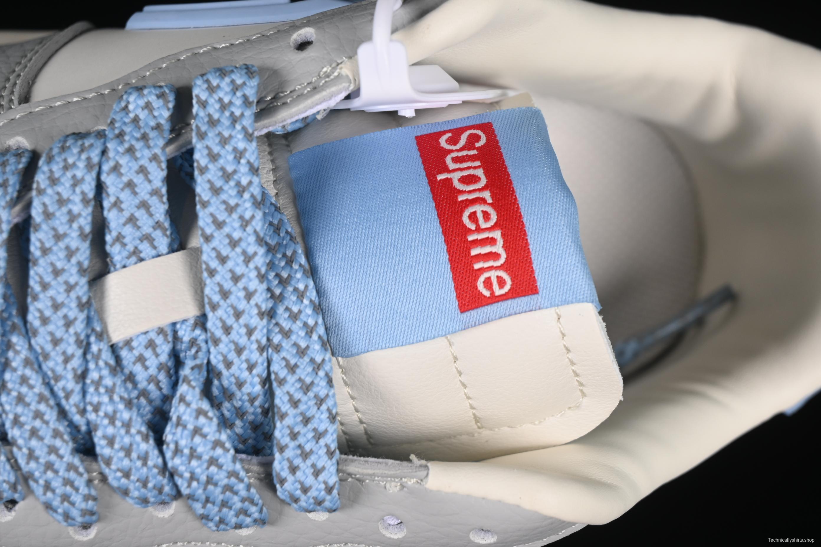 Nike Air Force 1'07 Low Supreme Collaboration Light Blue Swoosh Casual Sneakers - XS3464-577