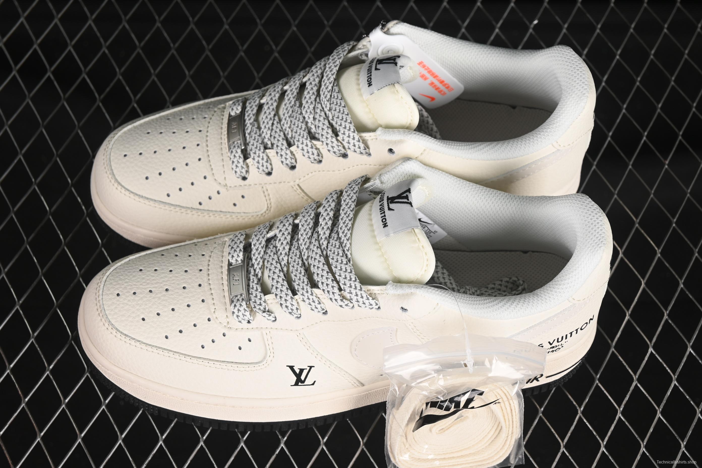 Nike Air Force 1'07 Low LV Collaboration Off-White Black Sole Casual Sneakers - XX3168-139