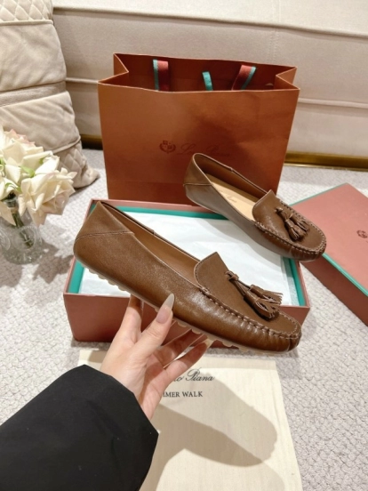 2025 Women Le Parmentier Brown Leather Loafer Tassel LY00291