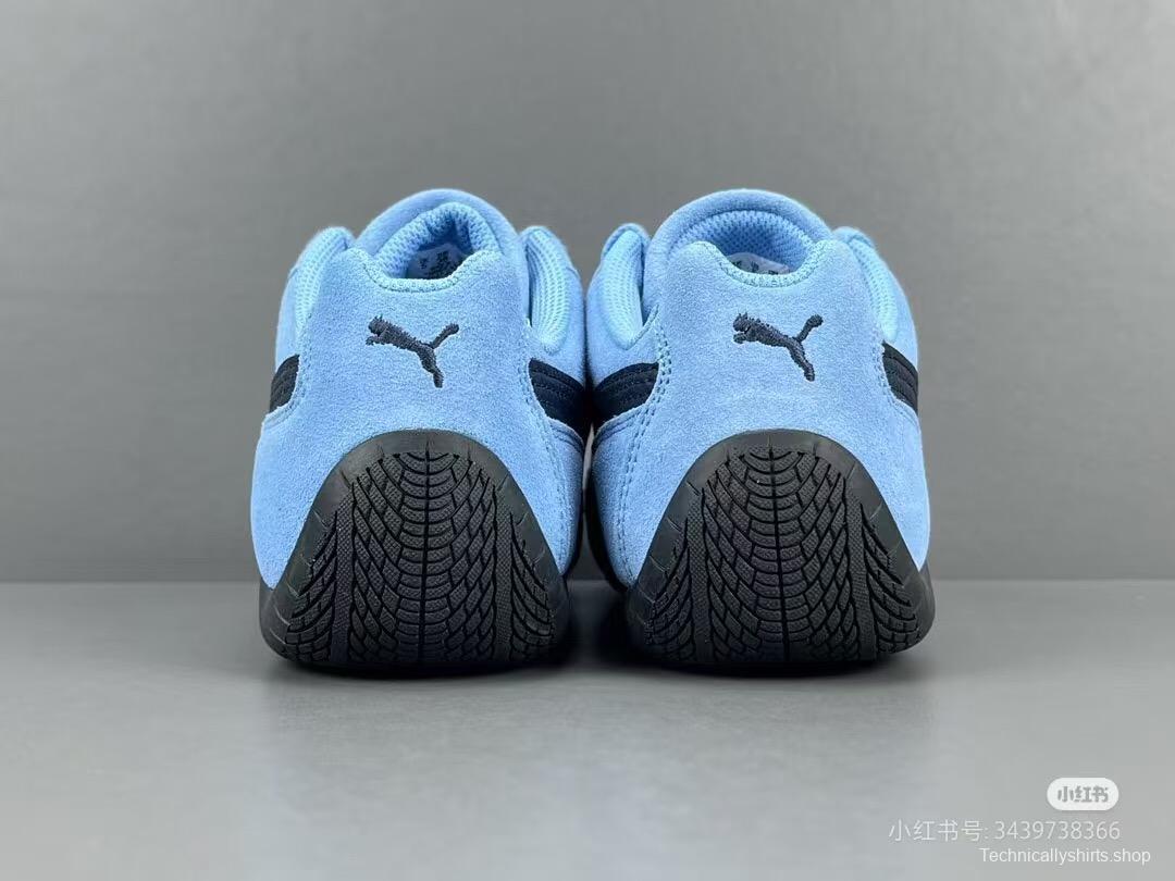 2025 Women Puma Light Blue Black Suede Casual Sneakers KFY00260