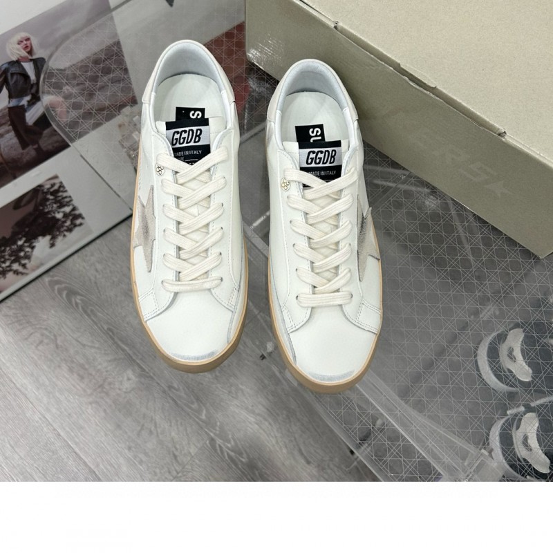 2025 Women GGDB White Grey Leather Sneakers MJ00260