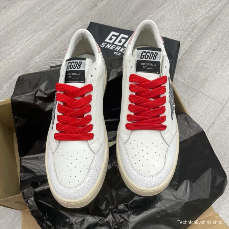 2024 Unisex GGDB White Red Leather Low-Top Sneakers MJ00260