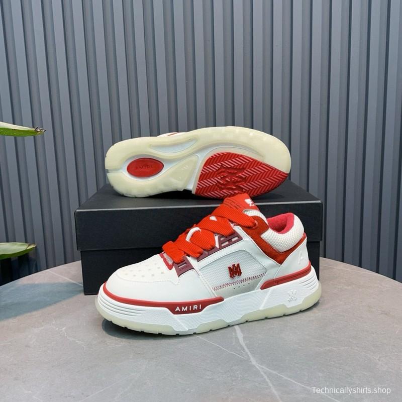 2024 Unisex Amiri White Red Leather Sneakers MJ00360