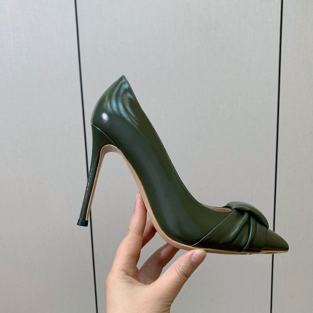 2025 Women Gianvito Rossi Green Patent Leather Pumps KFY00300