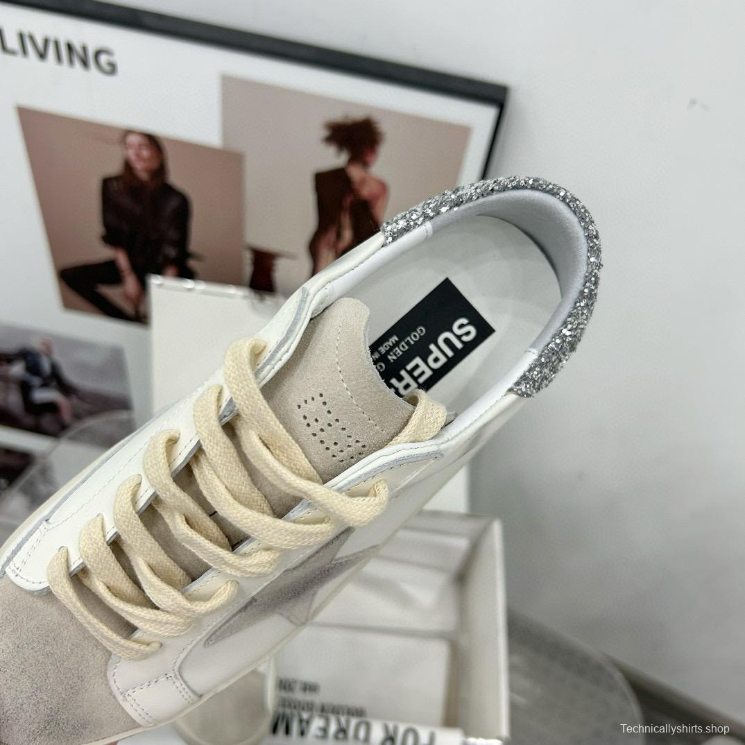 2024 Women GGDB White Grey Leather Suede Sneakers