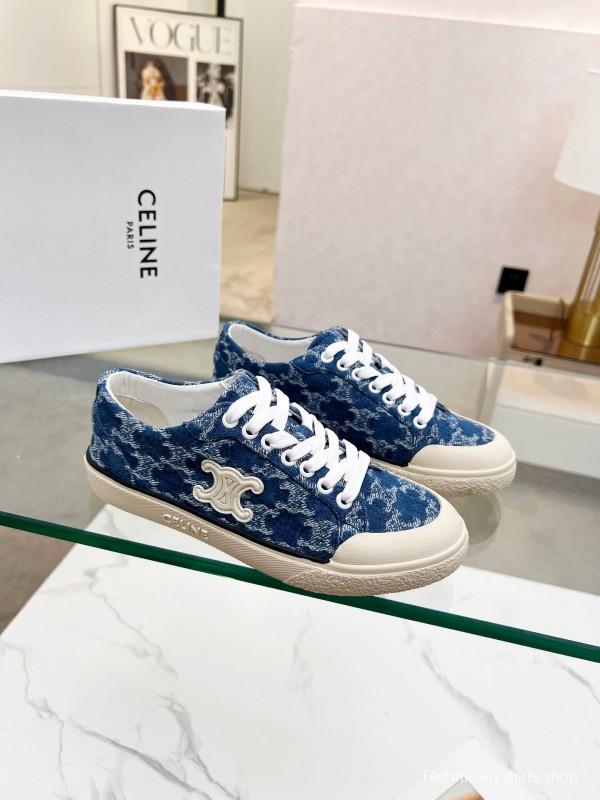 2025 Women Celine Blue Canvas Sneakers LY00210