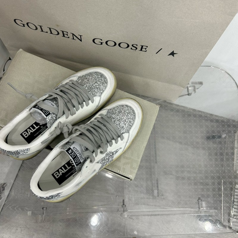 2024 Women GGDB White Silver Leather Suede Sneakers MJ00260