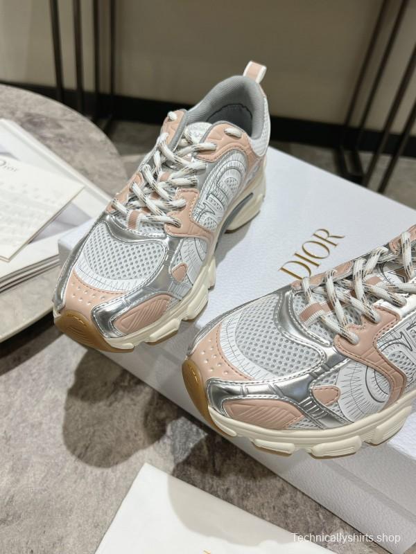 2025 Women Dior White Pink Grey Mesh Leather Running Shoes