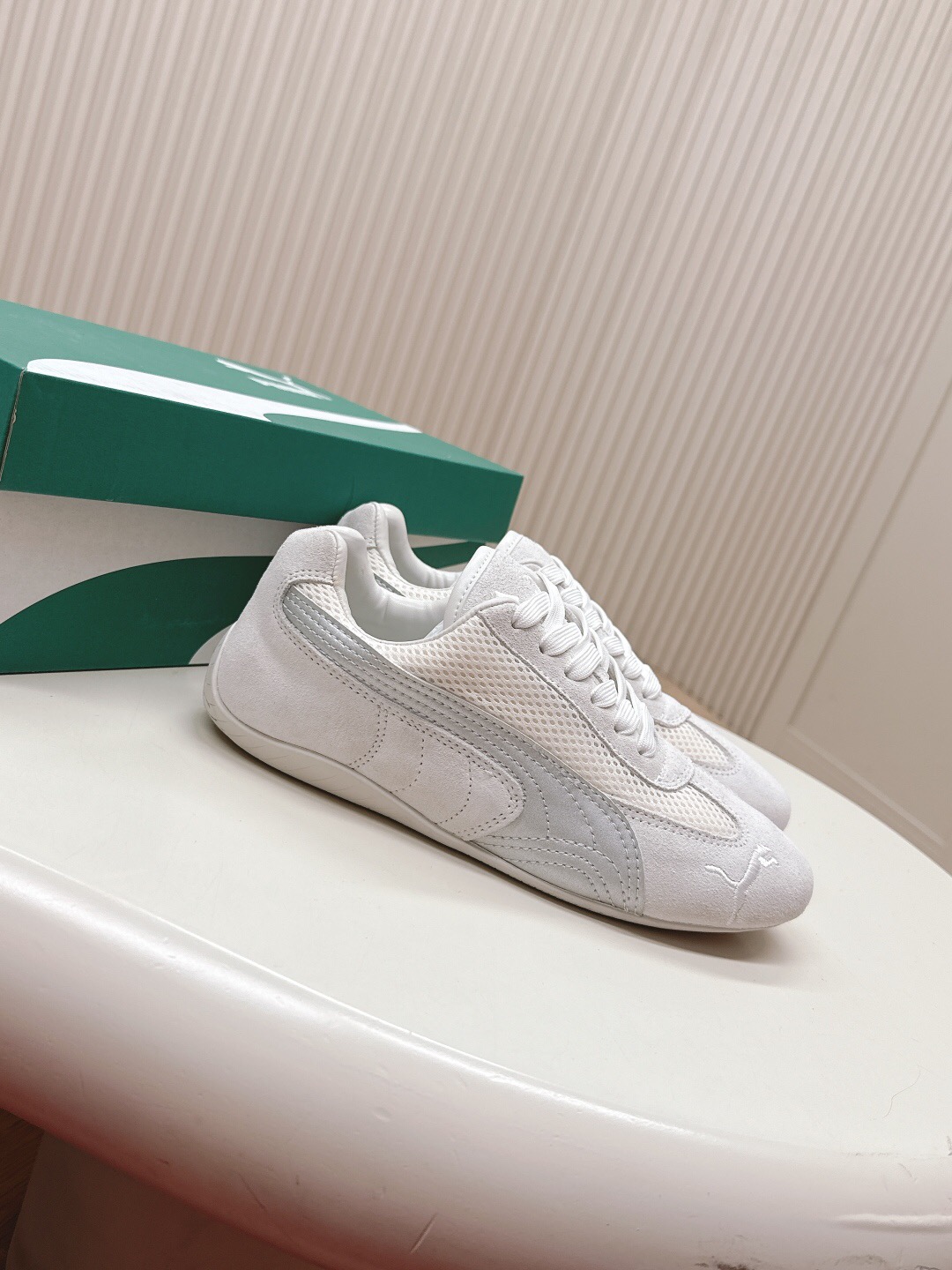 2025 Women Puma White Suede Mesh Casual Sneakers LY00280
