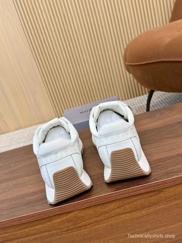 2025 Unisex HOGAN White Leather Suede Sneakers H671