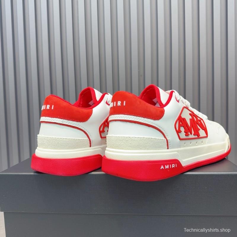 2025 Unisex Amiri White Red Leather Sneakers MJ00360