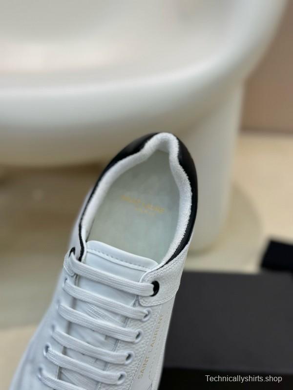 2024 Unisex Yves Saint Laurent white black leather sneakers