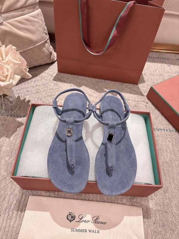 2025 Women LP Blue Suede Slippers LY00250