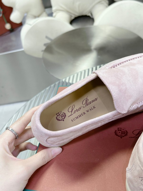 2025 Women LP Pink Suede Loafers LY00260