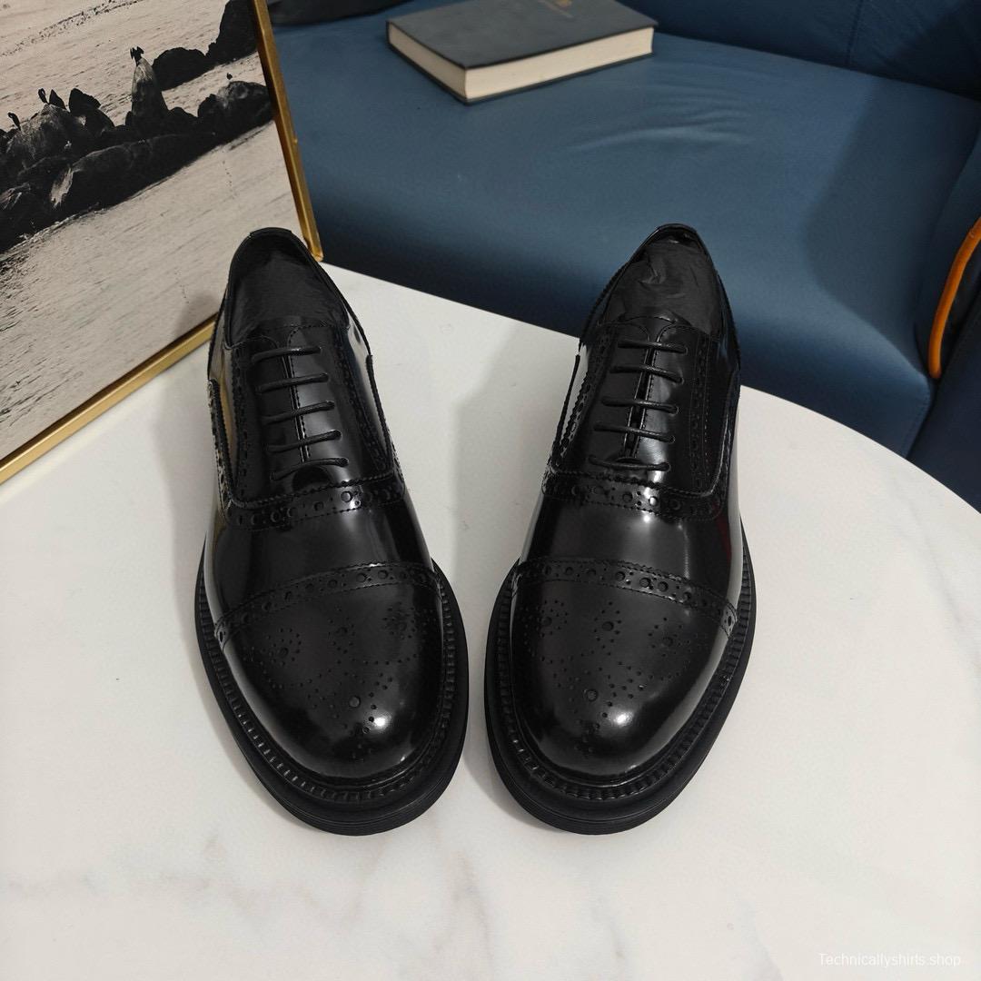 2024 Men Dolce & Gabbana Black Leather Derby