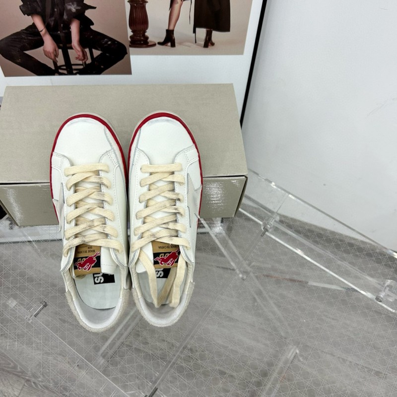 2025 Unisex GGDB White Red Original Leather Sneakers