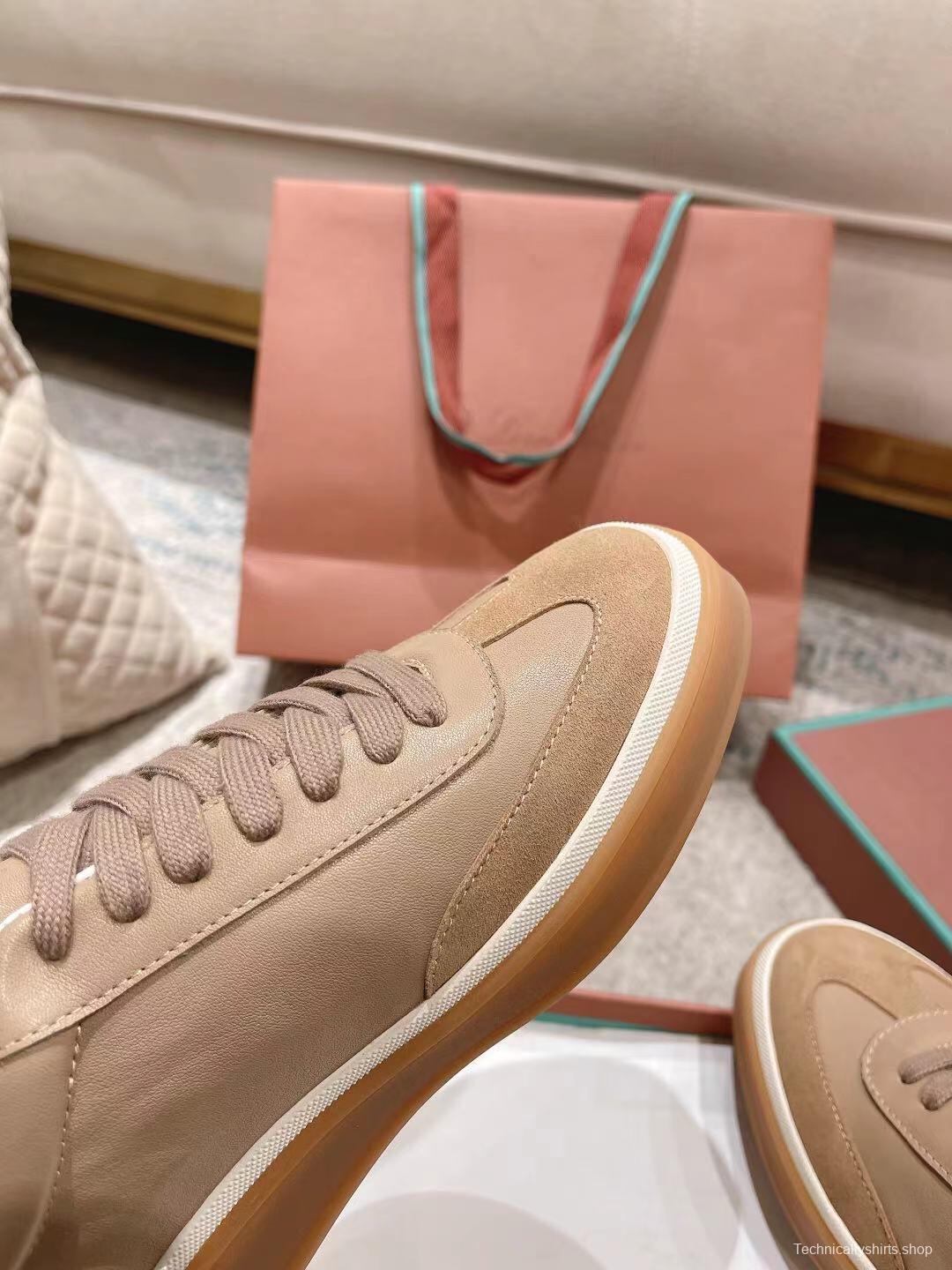 2025 Unisex Le Parmentier Beige Cream Leather Sneakers High Version LY00320(F)/LY00330(M)