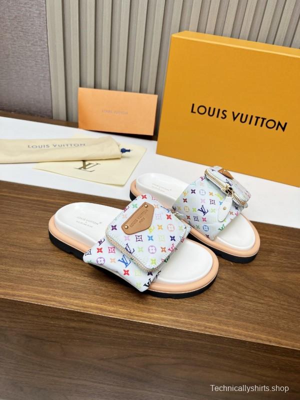 2025 Louis Vuitton Multi Color Canvas Slippers
