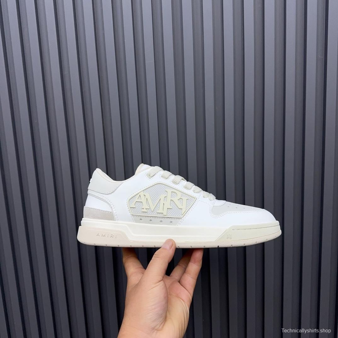 2025 Unisex Amiri White Leather Sneakers MJ00360