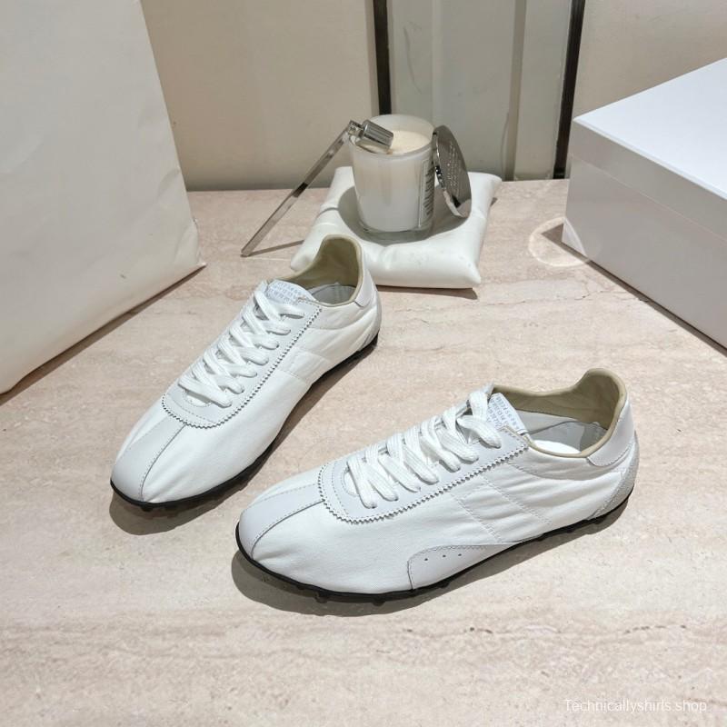2025 Women MM6 White Leather Sneakers