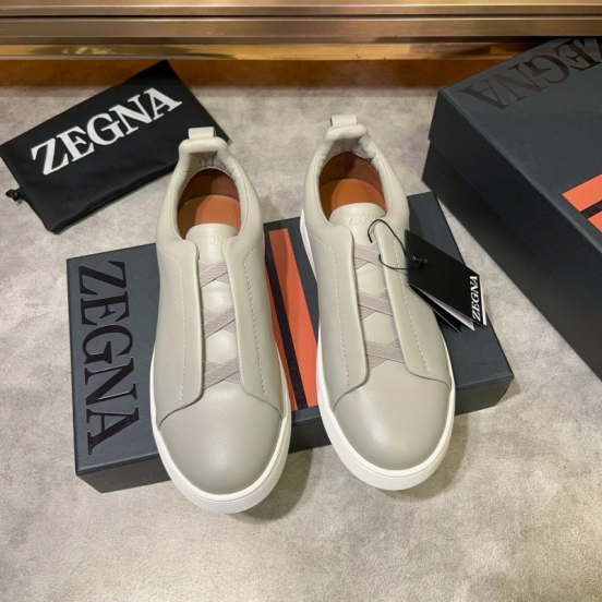 2024 Men Ermenegildo Zegna White Leather Sneakers MJ00280