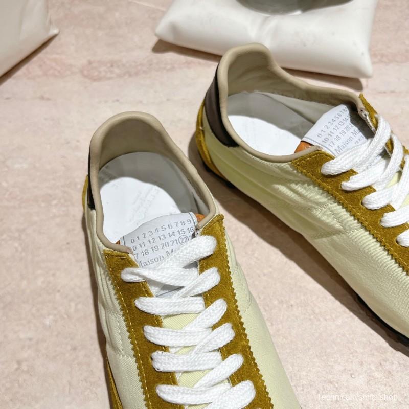 2025 Unisex MM6 Maison Margiela Yellow White Nylon Suede Sneakers
