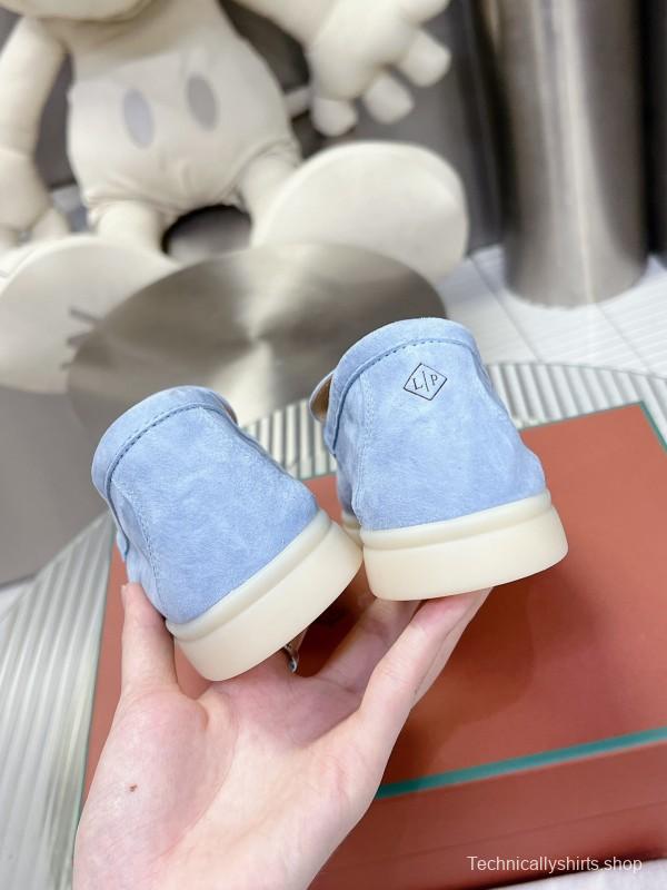 2025 Women LP Light Blue Suede Loafers LY00260