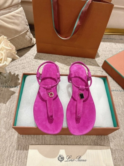 2025 Women LP Fuchsia Suede Sandals LY00250