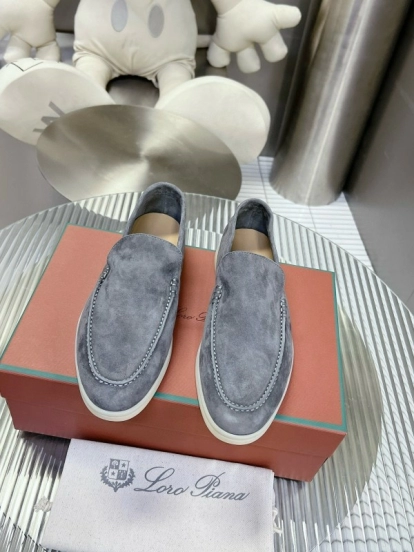 2024 Unisex Le Parmentier Grey Suede Loafers MJ00270