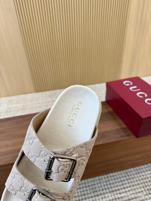 2025 Women Gucci Beige Leather Sandals