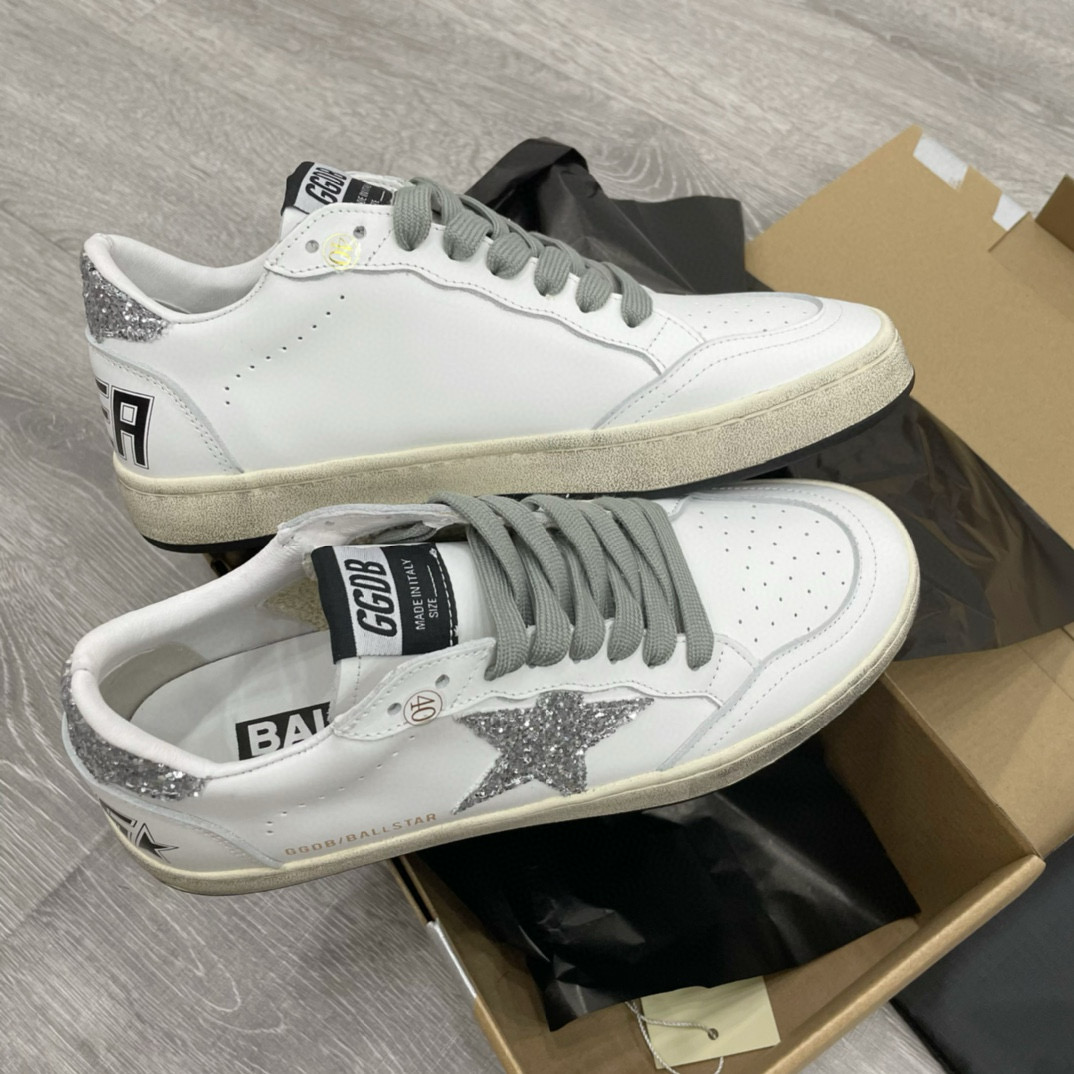 2024 Unisex GGDB White Grey Leather Sneakers MJ00260
