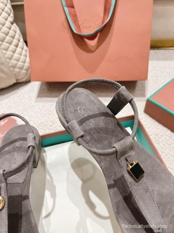 2025 Slippers LP Gray Suede Sandals LY00250