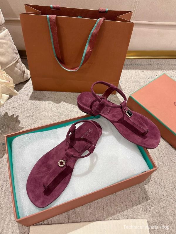 2025 Women LP Purple Suede Sandals