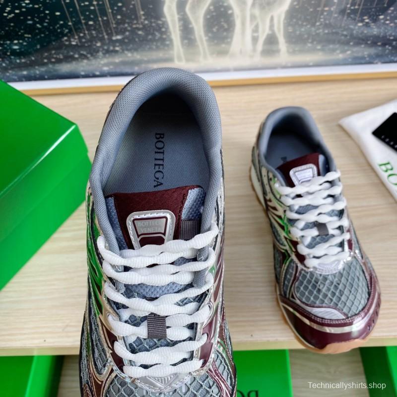 2025 Unisex Bottega Veneta BV Orbit Grey Brown Mesh Runner Sneakers LY00310