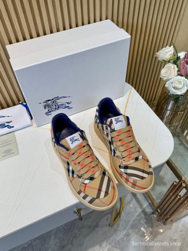 2024 Unisex Burberry Beige Black Red Cotton TPU Sneakers MJ00320