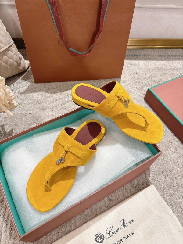 2025 Slippers LP Yellow Suede Slippers LY00250