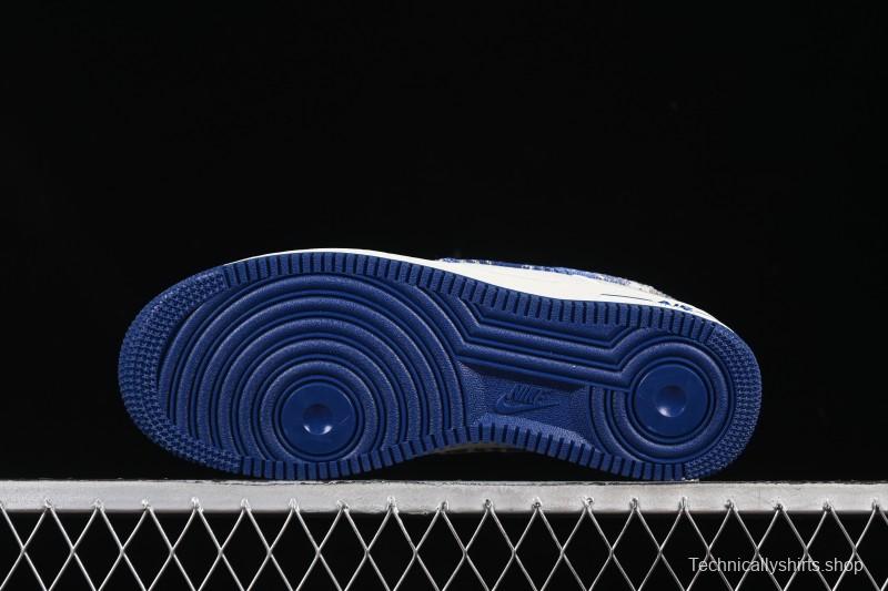 Nike Air Force 1 '07 Low LV Collaboration Gray Blue Denim Casual Sneakers - SC9207-540