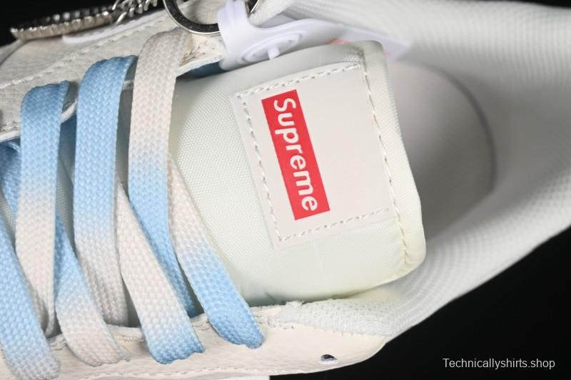 Nike Air Force 1 '07 Low Supreme Collaboration Two-Tone Beige Blue Casual Skate Shoes - XX3168-179