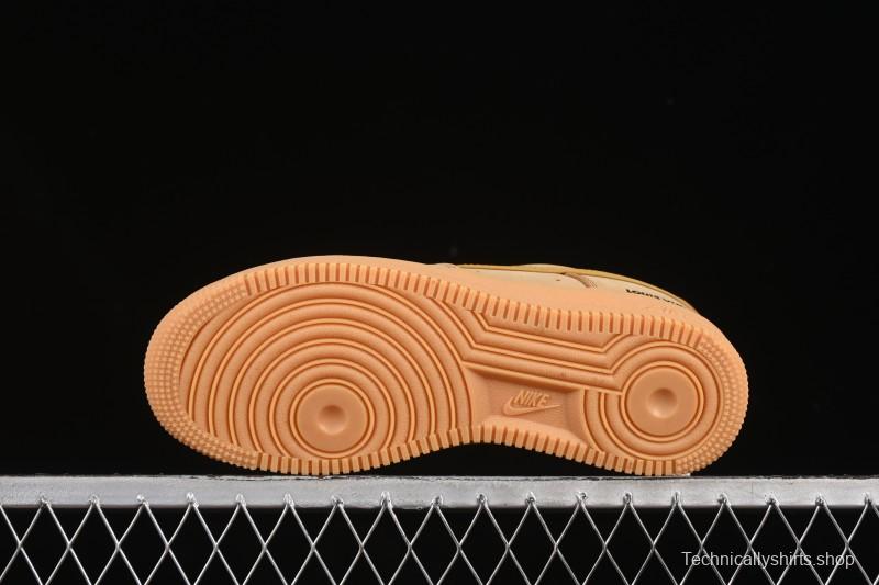 Louis Vuitton x Nike Air Force 1 '07 Low Casual Sneakers with Monogram Print in Wheat - CJ9179-200