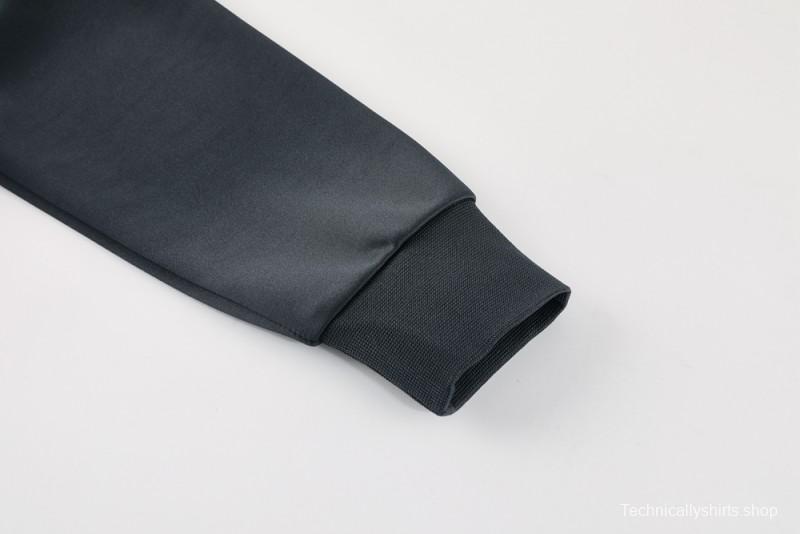 2025 Nike Black/Deep Grey Full Hoodie Zipper Jacket +Long Pants