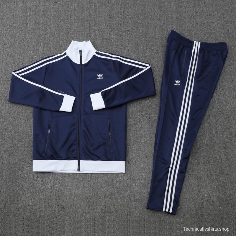 2025 Adidas Original Navy Full Hoodie Zipper Jacket +Long Pants