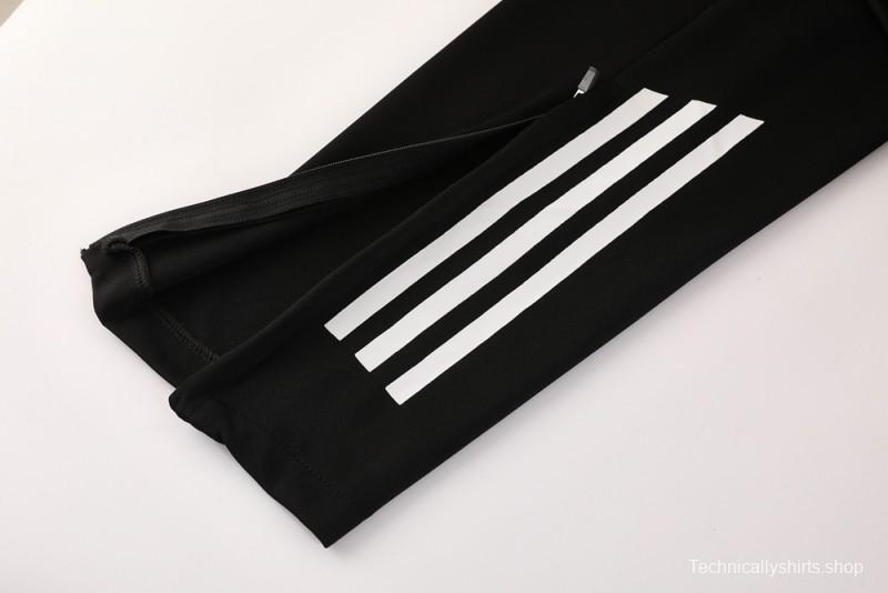 2025 Adidas Orange & Black with Leopard Print Pattern Half Zipper Jacket +Long Pants