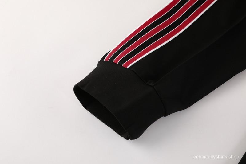 25/26 Manchester United Black Full Hoodie Zipper Jacket +Long Pants