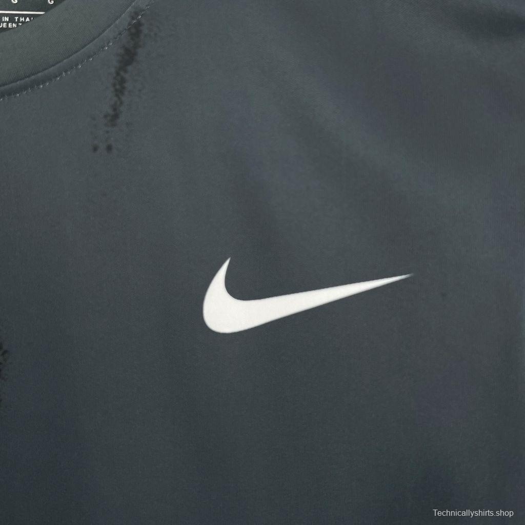 2025 NIKE Training Dark Grey with Abstract Paint Brush Pattern T-Shirt #1045